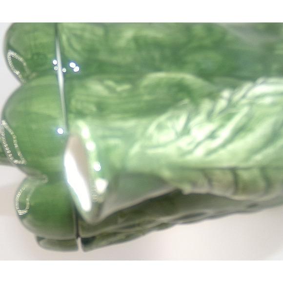 Vintage Limoges France ? Green Bell Pepper Teapot Large Ceramic Vegetable Coffee - Picture 5 of 16